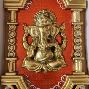 gold finish lord ganesha wall frame – decorative pooja wall hanging