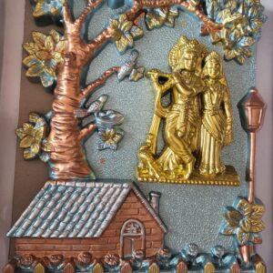 radha krishna gold finish wall decor frame – decorative spiritual wall art