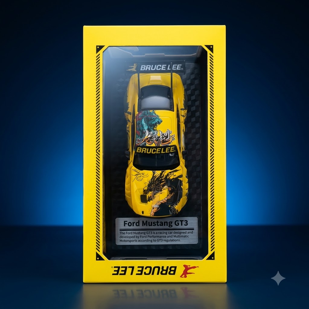 cca ford mustang gt3 bruce lee edition 1:24 scale alloy diecast model car imported CCA Mustang GT3 Opening Doors Model