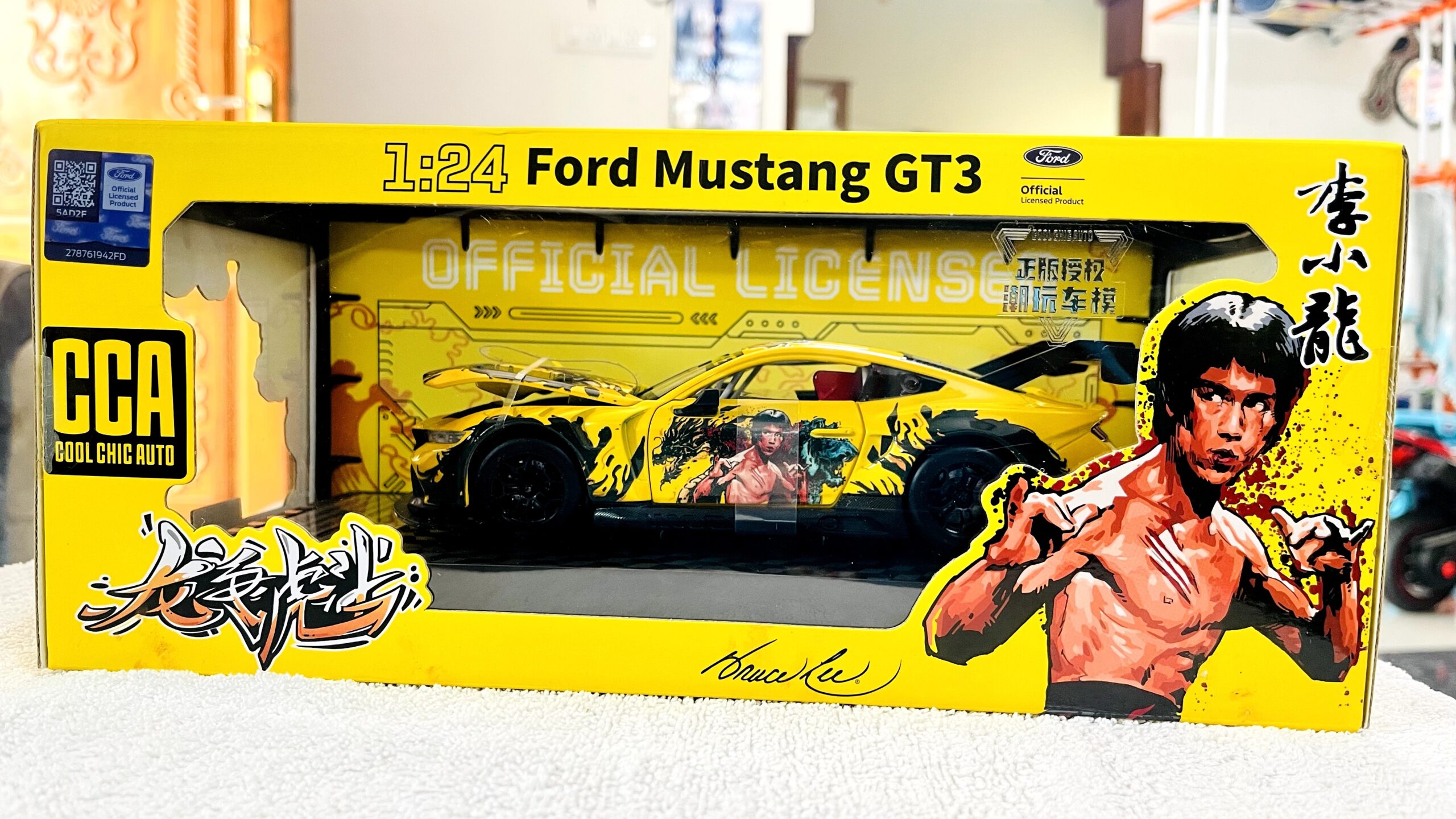 cca ford mustang gt3 bruce lee edition 1:24 scale alloy diecast model car imported Premium Mustang GT3 Collector Model