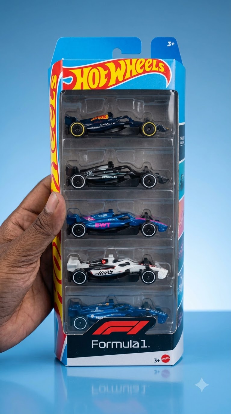 hot wheels formula 1 official team grand prix 5 pack Hot Wheels Formula 1 5-Pack diecast racing cars sealed packaging