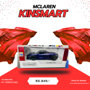 Kinsmart McLaren 720S blue die-cast scale model car in display box