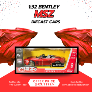 Home MSZ Metal Speed Zone 1:32 Bentley Mulliner Bacalar red diecast car with light and sound in window box