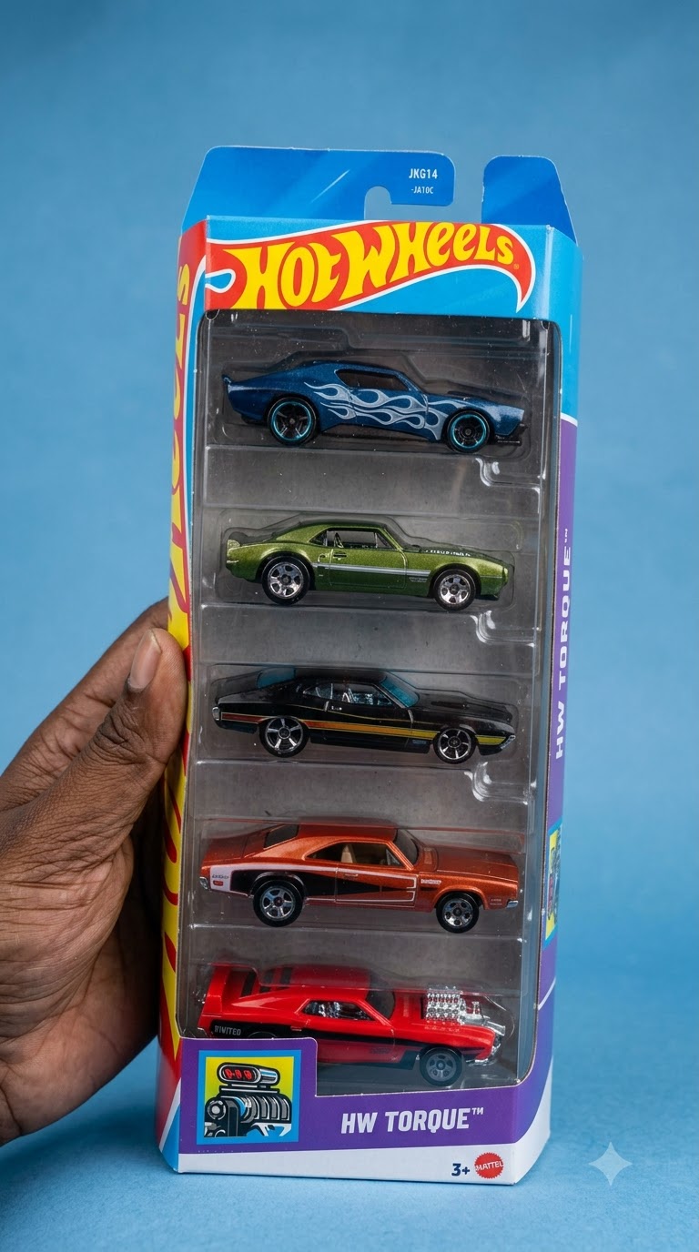 hot wheels hw torque 5 pack muscle cars set Hot Wheels HW Torque 5-pack featuring classic Dodge and Ford muscle cars