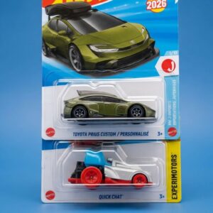 Hot Wheels Toyota Combo 2-car pack featuring Toyota Prius Custom and Quick Chat in original blister packaging